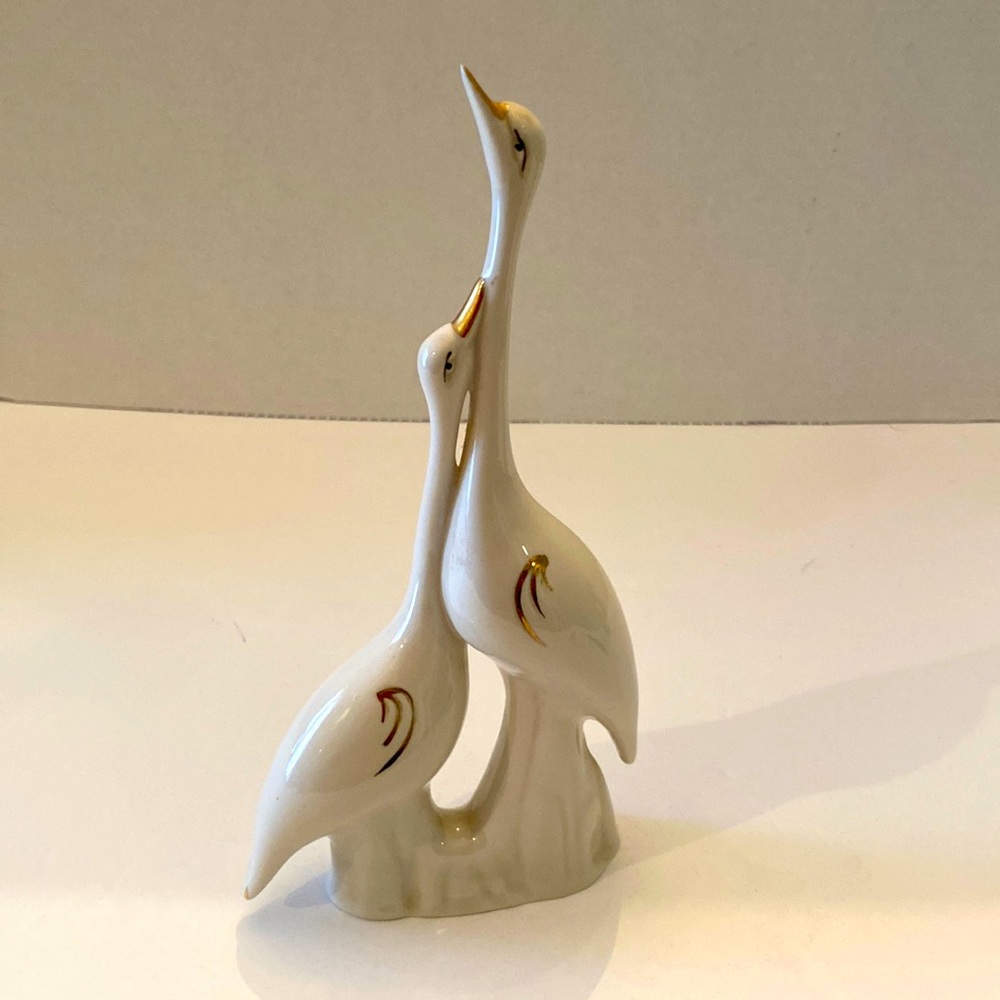 Capodimonte Porcelain Crane Figurine